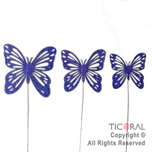 CAKE TOPPER MARIPOSA GIBRE AZUL CON PINCHE X 10 UNIDADES